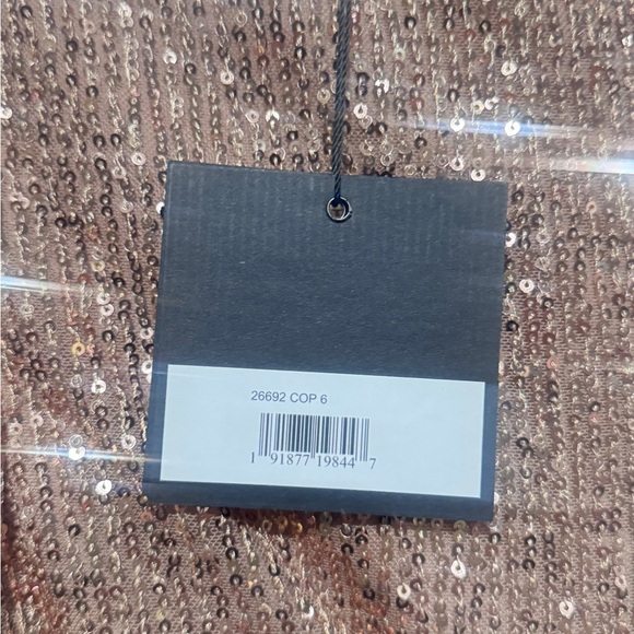 Mac Duggal High Neck Puff Sleeve Copper Evening Gown - Picture 8 of 12